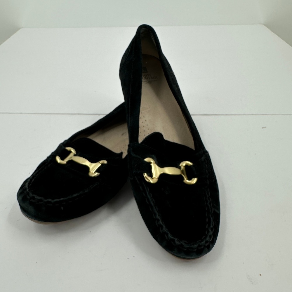 White Mountain Womens Velvet Loafers Sz 10M Old Money Equestrian Luxe Minimalist